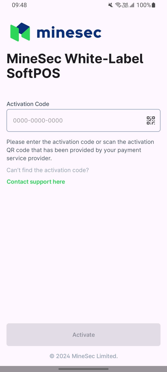 SoftPOS App Activation